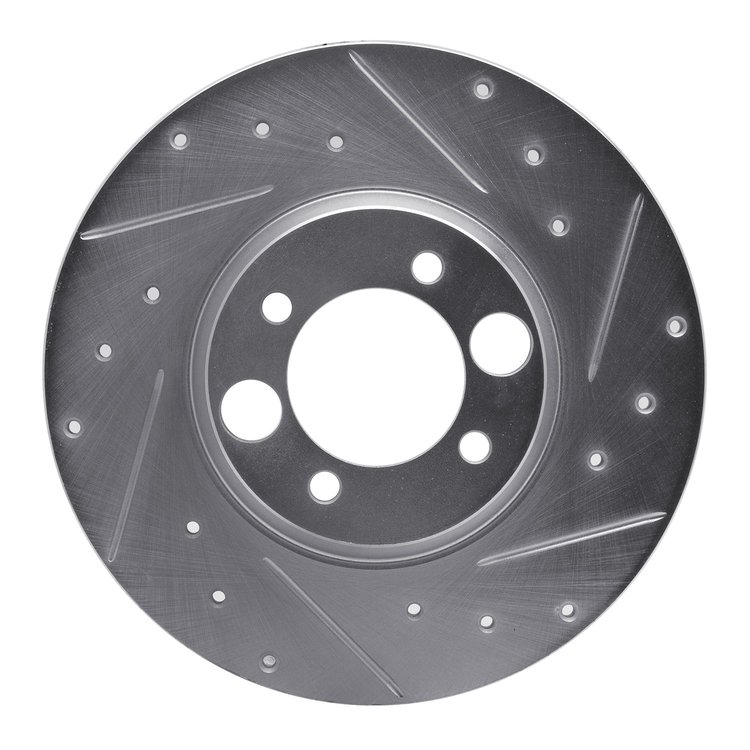 631-20000R Drilled/Slotted Brake Rotor [Silver], 1962-1987 Jaguar, Position: Rear Right