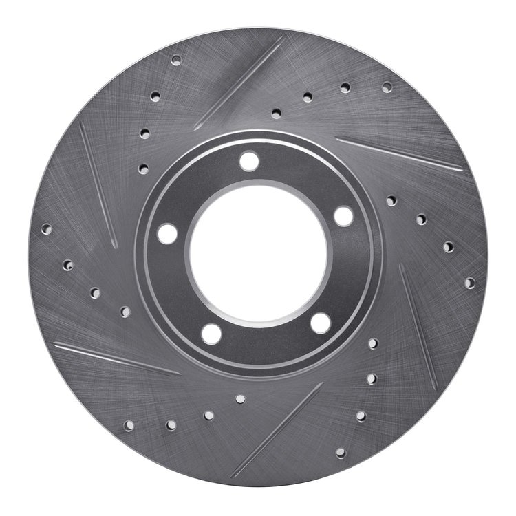 631-20001L Drilled/Slotted Brake Rotor [Silver], 1971-1997 Jaguar, Position: Front Left