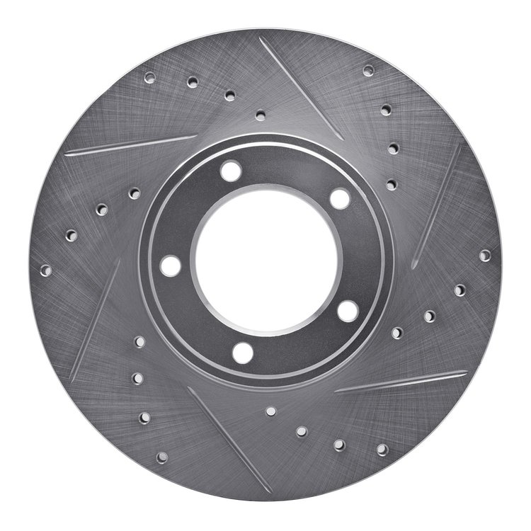 631-20001R Drilled/Slotted Brake Rotor [Silver], 1971-1997 Jaguar, Position: Front Right