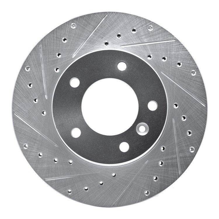 631-20003L Drilled/Slotted Brake Rotor [Silver], 1986-1989 Jaguar, Position: Front Left