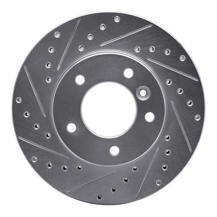 631-20006L Drilled/Slotted Brake Rotor [Silver], 1990-1997 Jaguar, Position: Front Left