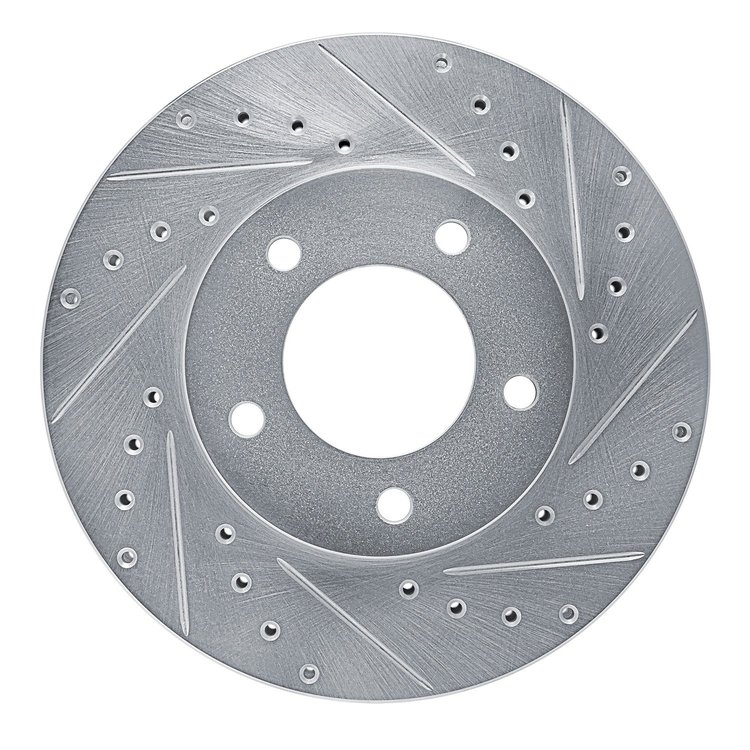 631-20008R Drilled/Slotted Brake Rotor [Silver], 1993-1994 Jaguar, Position: Front Right