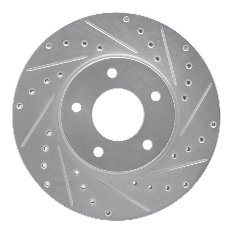 631-20010R Drilled/Slotted Brake Rotor [Silver], 1997-2003 Jaguar, Position: Front Right