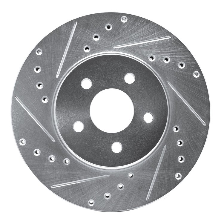 631-20012L Drilled/Slotted Brake Rotor [Silver], 2001-2008 Multiple Makes/Models, Position: Front Left