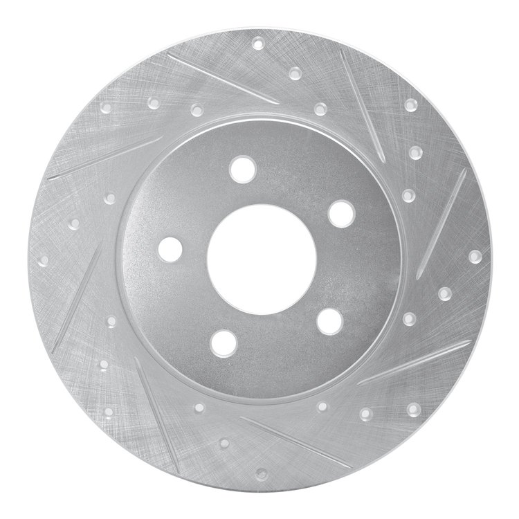 631-20013R Drilled/Slotted Brake Rotor [Silver], 2001-2008 Multiple Makes/Models, Position: Rear Right