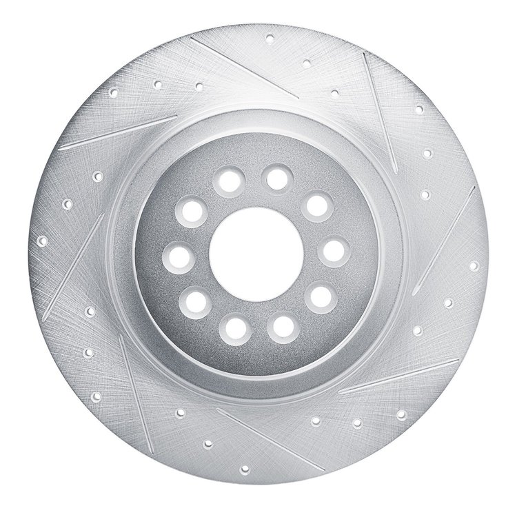 631-20015R Drilled/Slotted Brake Rotor [Silver], 2003-2005 Jaguar, Position: Rear Right