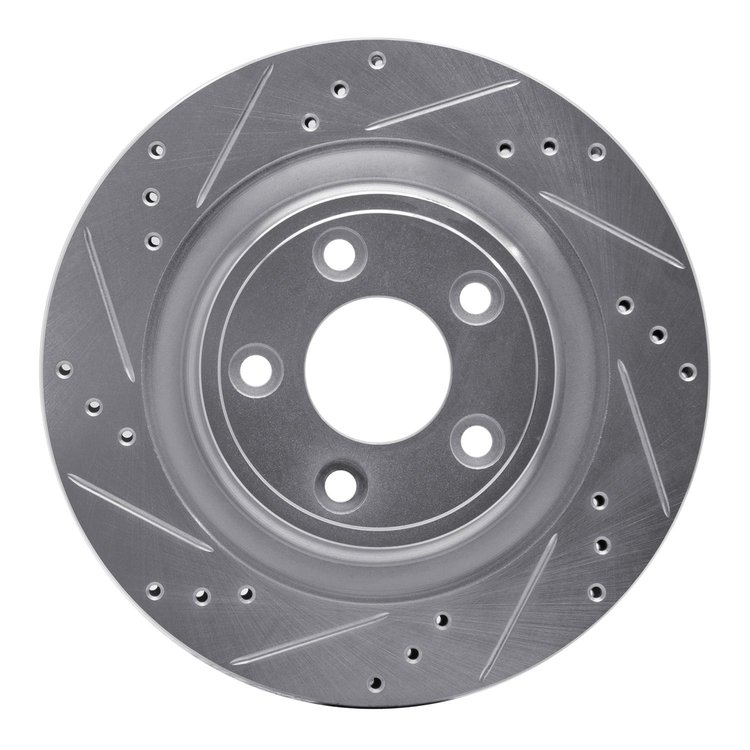 631-20029L Drilled/Slotted Brake Rotor [Silver], 2006-2008 Jaguar, Position: Rear Left