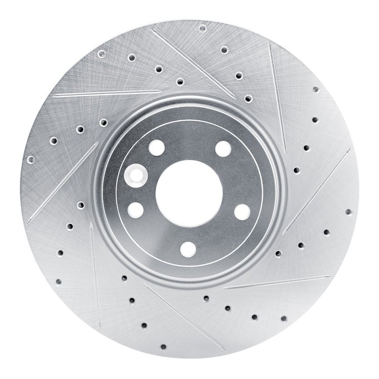 631-20032R Drilled/Slotted Brake Rotor [Silver], Fits Select Jaguar, Position: Front Right