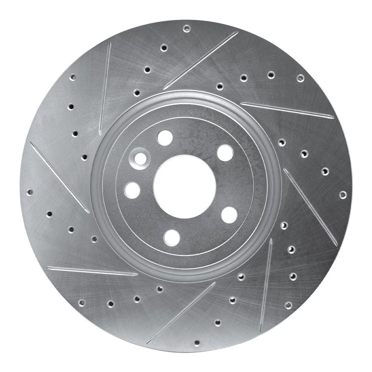 631-20033L Drilled/Slotted Brake Rotor [Silver], 2017-2020 Multiple Makes/Models, Position: Front Left