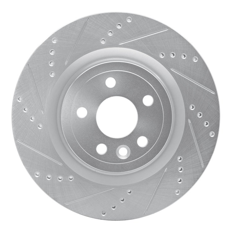 631-20034L Drilled/Slotted Brake Rotor [Silver], 2017-2020 Multiple Makes/Models, Position: Rear Left