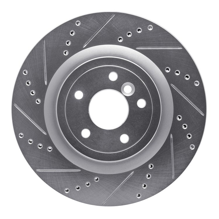 631-20035L Drilled/Slotted Brake Rotor [Silver], Fits Select Jaguar, Position: Rear Left