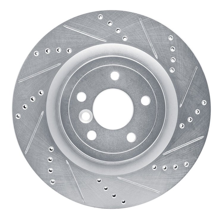 631-20035R Drilled/Slotted Brake Rotor [Silver], Fits Select Jaguar, Position: Rear Right