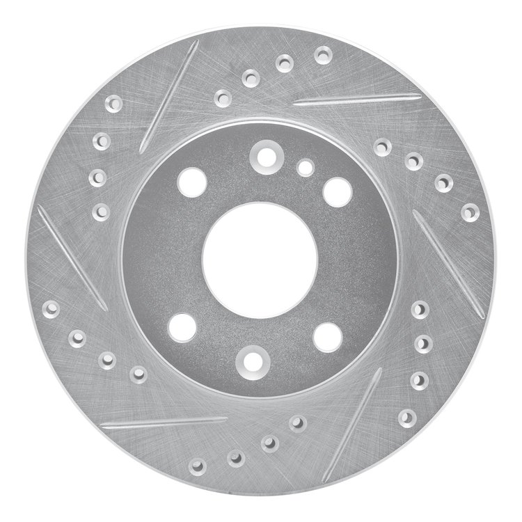 631-21000L Drilled/Slotted Brake Rotor [Silver], 1994-2002 Multiple Makes/Models, Position: Front Left