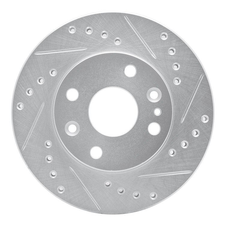 631-21000R Drilled/Slotted Brake Rotor [Silver], 1994-2002 Multiple Makes/Models, Position: Front Right