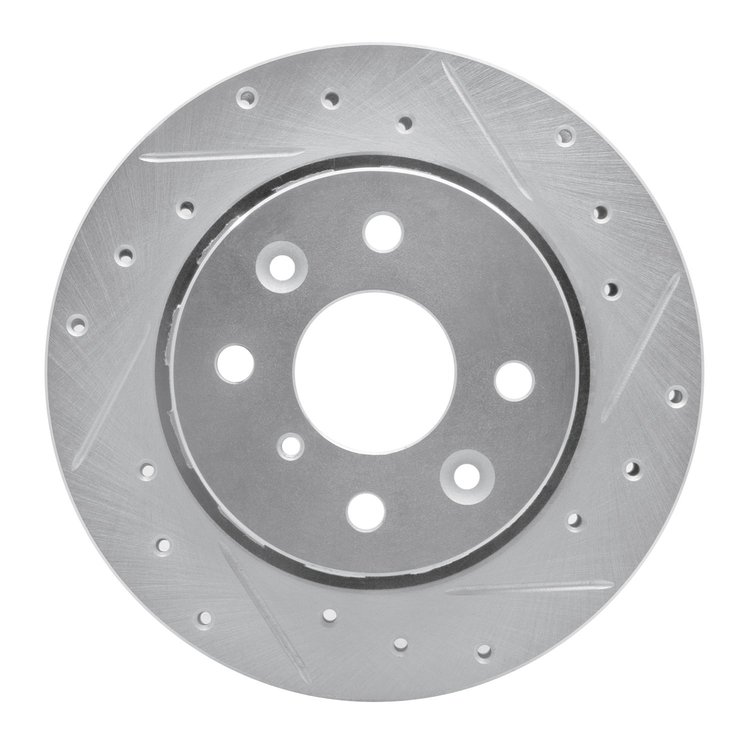 631-21001R Drilled/Slotted Brake Rotor [Silver], 1994-2000 Kia/Hyundai/Genesis, Position: Front Right