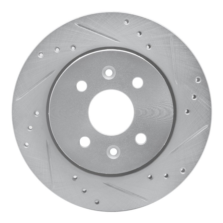 631-21004R Drilled/Slotted Brake Rotor [Silver], 2001-2003 Kia/Hyundai/Genesis, Position: Front Right