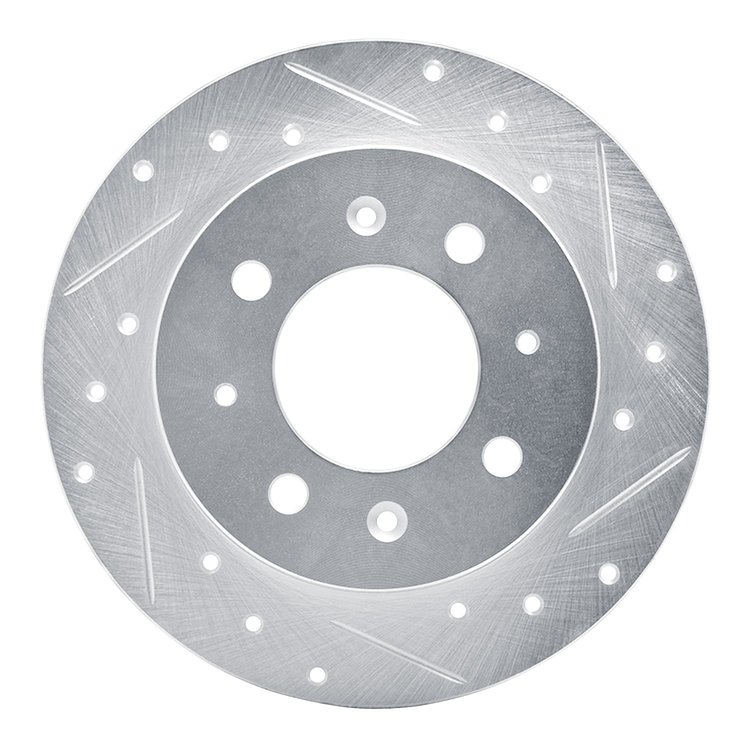631-21008R Drilled/Slotted Brake Rotor [Silver], 2004-2009 Kia/Hyundai/Genesis, Position: Rear Right