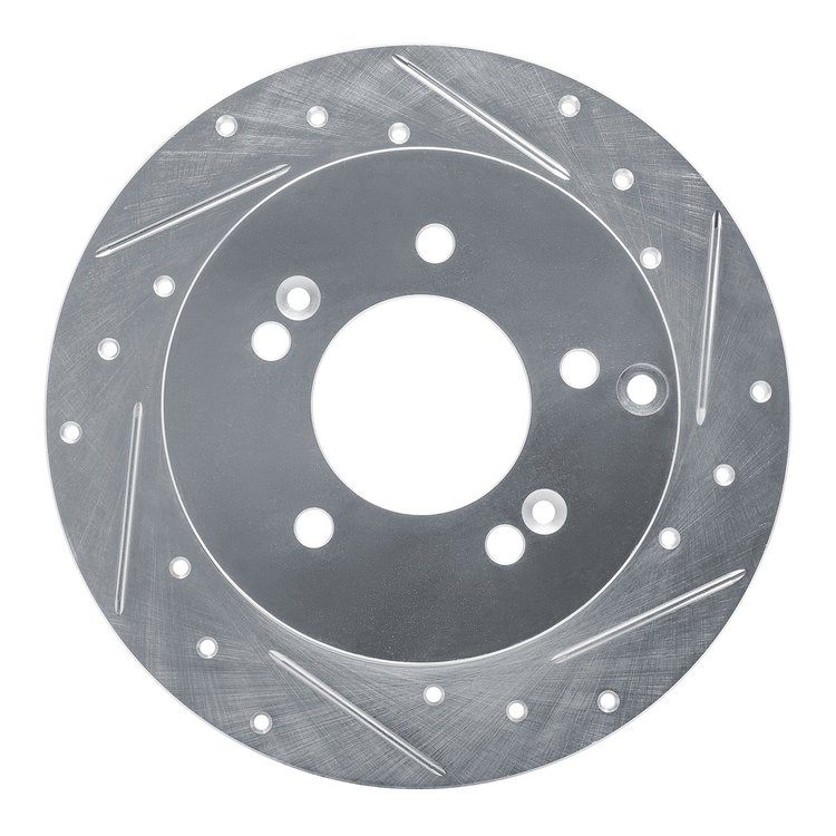 631-21010R Drilled/Slotted Brake Rotor [Silver], 2007-2012 Kia/Hyundai/Genesis, Position: Rear Right