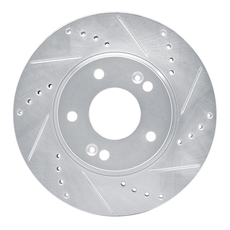 631-21011R Drilled/Slotted Brake Rotor [Silver], 2010-2013 Kia/Hyundai/Genesis, Position: Front Right
