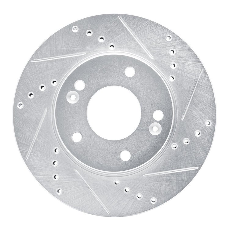 631-21012R Drilled/Slotted Brake Rotor [Silver], 2010-2011 Kia/Hyundai/Genesis, Position: Front Right