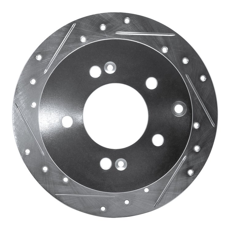 631-21013L Drilled/Slotted Brake Rotor [Silver], 2010-2013 Kia/Hyundai/Genesis, Position: Rear Left
