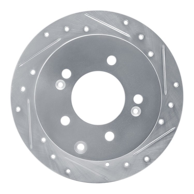 631-21013R Drilled/Slotted Brake Rotor [Silver], 2010-2013 Kia/Hyundai/Genesis, Position: Rear Right