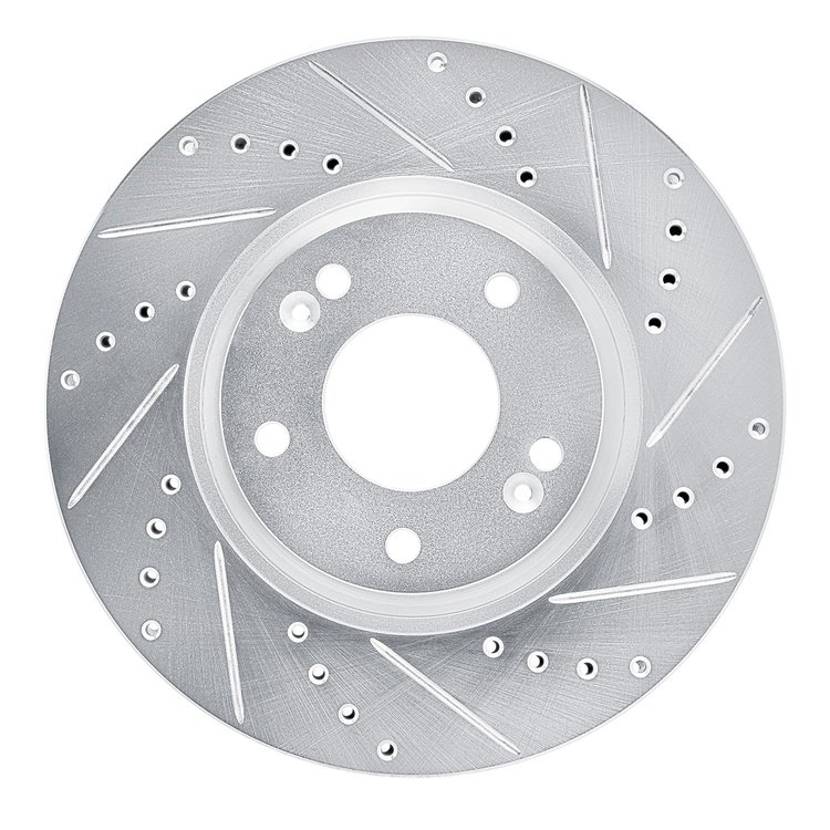 631-21016R Drilled/Slotted Brake Rotor [Silver], 2015-2019 Kia/Hyundai/Genesis, Position: Front Right