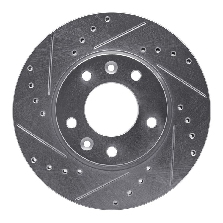 631-21019L Drilled/Slotted Brake Rotor [Silver], 2002-2002 Kia/Hyundai/Genesis, Position: Front Left