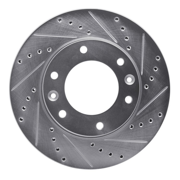 631-21023R Drilled/Slotted Brake Rotor [Silver], 2006-2014 Kia/Hyundai/Genesis, Position: Front Right