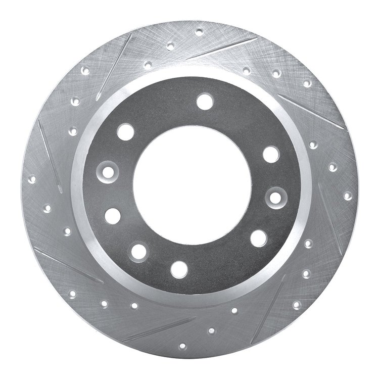 631-21024L Drilled/Slotted Brake Rotor [Silver], 2006-2014 Kia/Hyundai/Genesis, Position: Rear Left