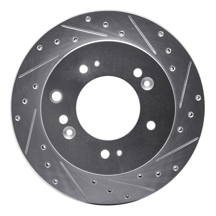 631-21026R Drilled/Slotted Brake Rotor [Silver], 2007-2009 Kia/Hyundai/Genesis, Position: Rear Right