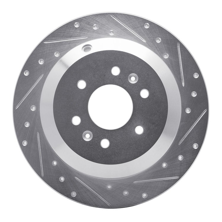 631-21027R Drilled/Slotted Brake Rotor [Silver], 2009-2010 Kia/Hyundai/Genesis, Position: Rear Right