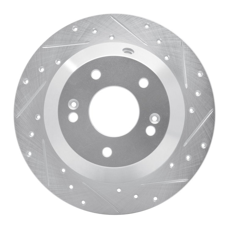 631-21029R Drilled/Slotted Brake Rotor [Silver], 2015-2020 Kia/Hyundai/Genesis, Position: Rear Right