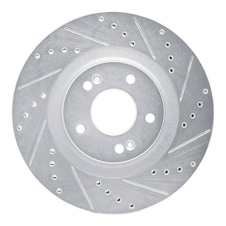 631-21030R Drilled/Slotted Brake Rotor [Silver], 2015-2020 Kia/Hyundai/Genesis, Position: Front Right