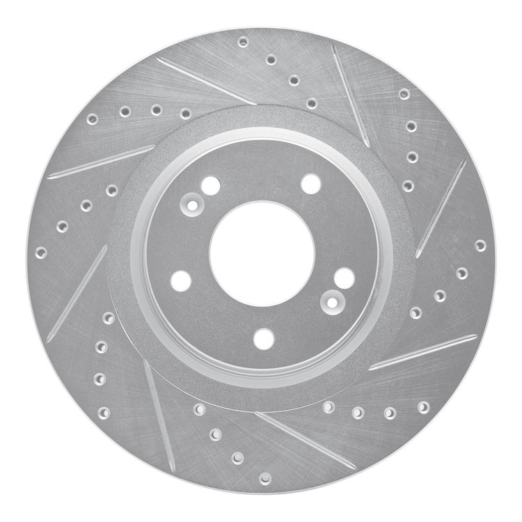 631-21031R Drilled/Slotted Brake Rotor [Silver], 2015-2021 Kia/Hyundai/Genesis, Position: Front Right