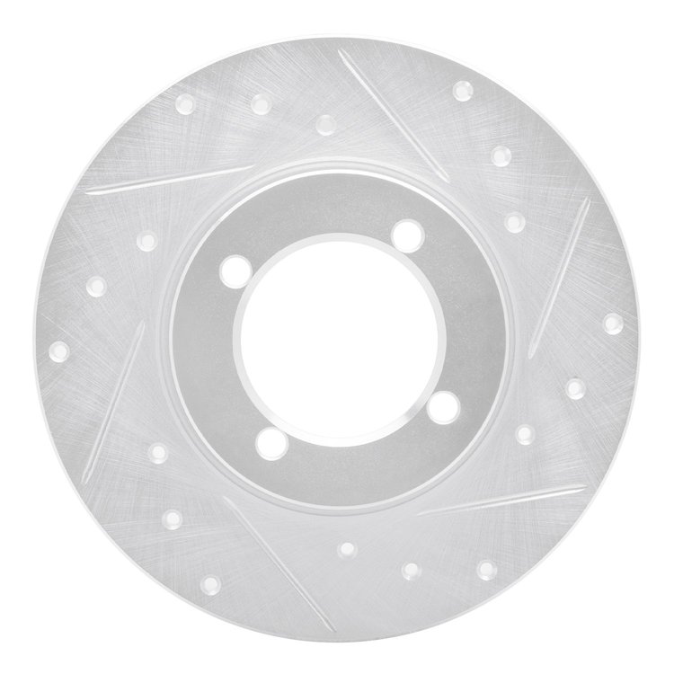 631-22000R Drilled/Slotted Brake Rotor [Silver], 1967-1974 Opel, Position: Front Right