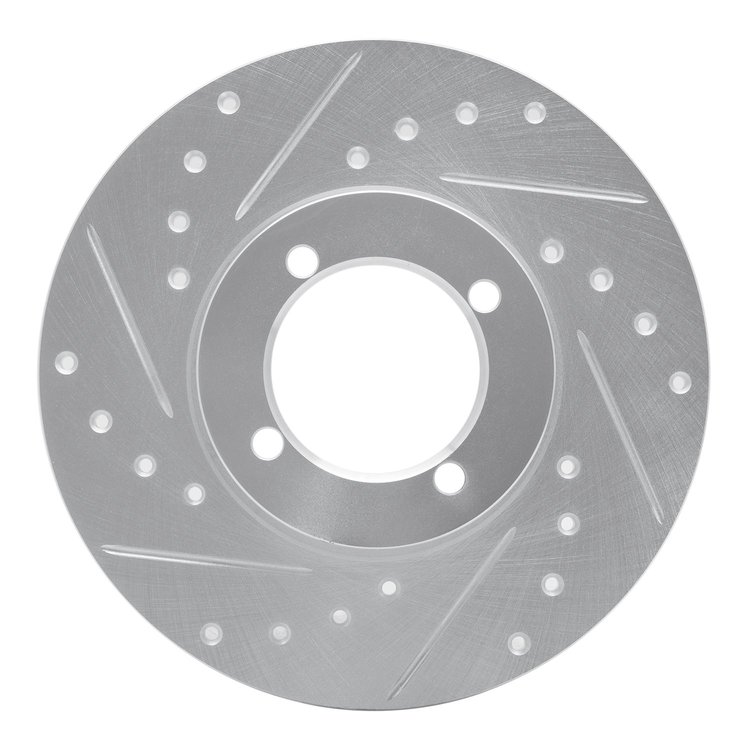 631-22001L Drilled/Slotted Brake Rotor [Silver], 1974-1979 Multiple Makes/Models, Position: Front Left