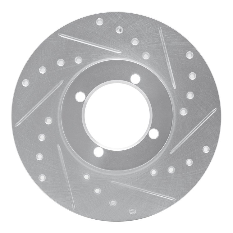 631-22001R Drilled/Slotted Brake Rotor [Silver], 1974-1979 Multiple Makes/Models, Position: Front Right