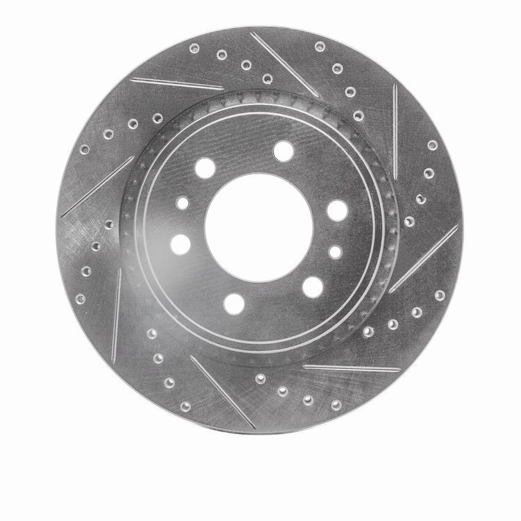 631-23001R Drilled/Slotted Brake Rotor [Silver], 1972-1979 Renault, Position: Front Right