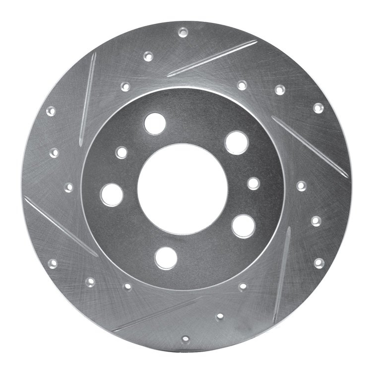 631-27000R Drilled/Slotted Brake Rotor [Silver], 1967-1972 Volvo, Position: Front Right