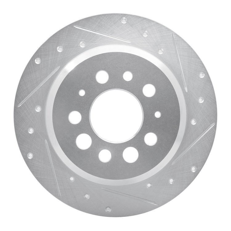 631-27001R Drilled/Slotted Brake Rotor [Silver], 1967-1974 Volvo, Position: Rear Right