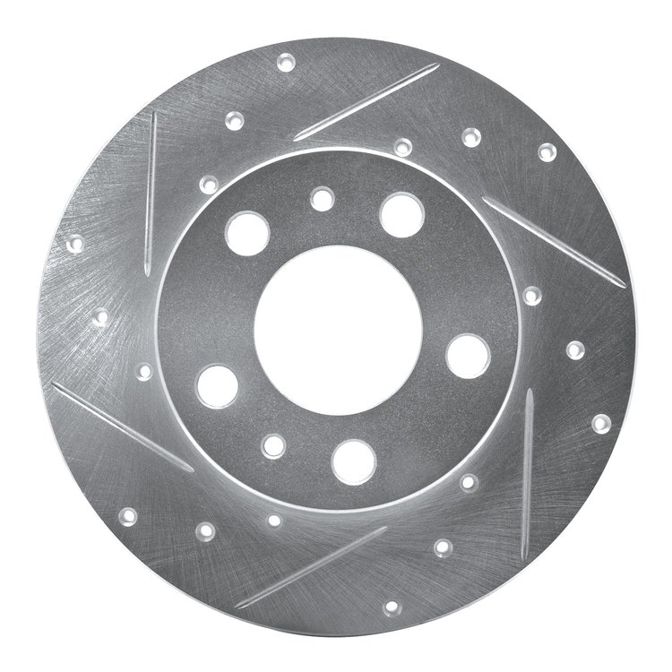 631-27003L Drilled/Slotted Brake Rotor [Silver], 1975-1987 Volvo, Position: Front Left
