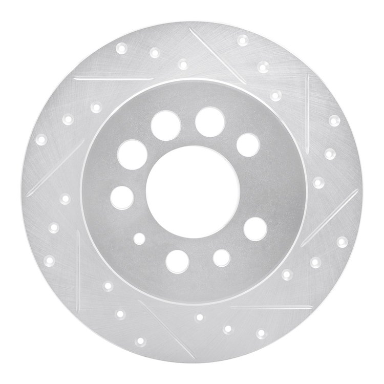 631-27006R Drilled/Slotted Brake Rotor [Silver], 1974-1997 Volvo, Position: Rear Right