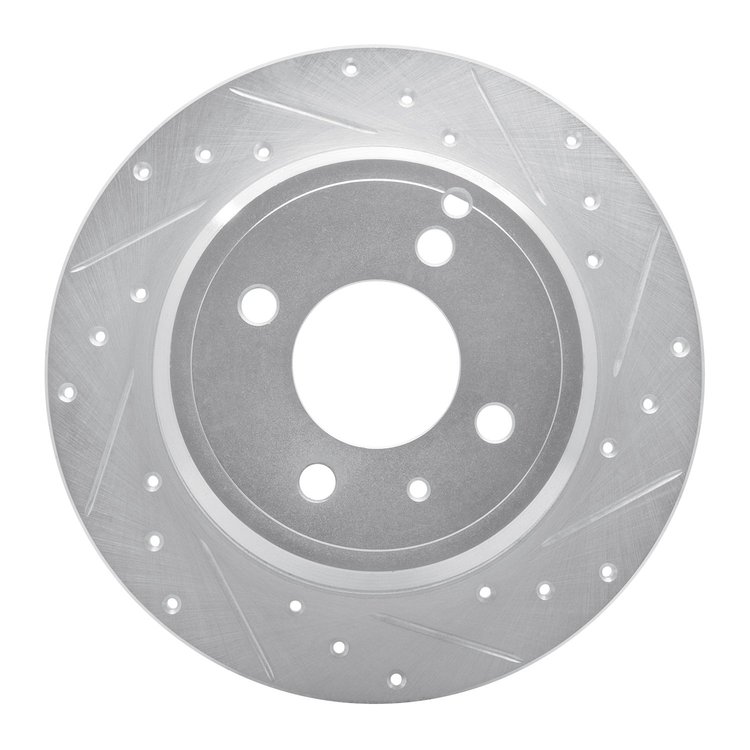 631-27017R Drilled/Slotted Brake Rotor [Silver], 1993-1995 Volvo, Position: Rear Right