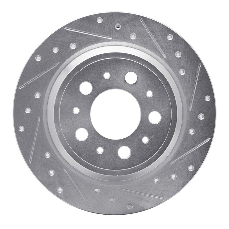 631-27024R Drilled/Slotted Brake Rotor [Silver], 1999-2009 Volvo, Position: Rear Right