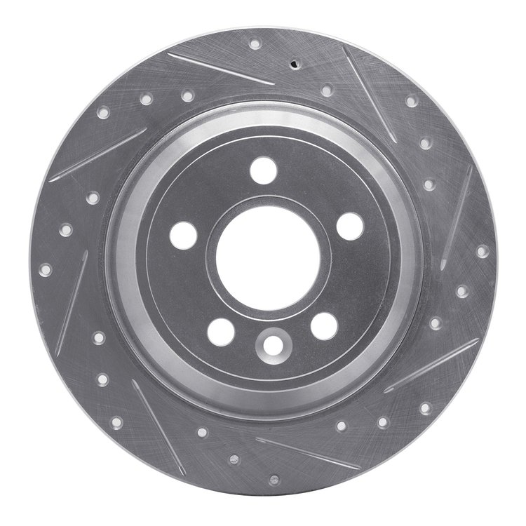 631-27034R Drilled/Slotted Brake Rotor [Silver], 2007-2010 Volvo, Position: Rear Right