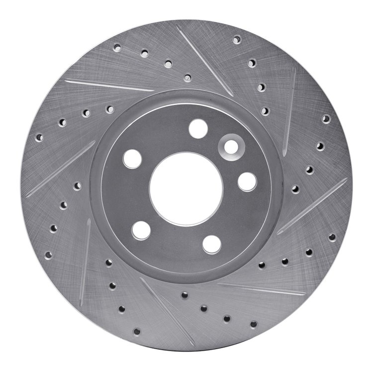 631-27041L Drilled/Slotted Brake Rotor [Silver], 2007-2018 Multiple Makes/Models, Position: Front Left