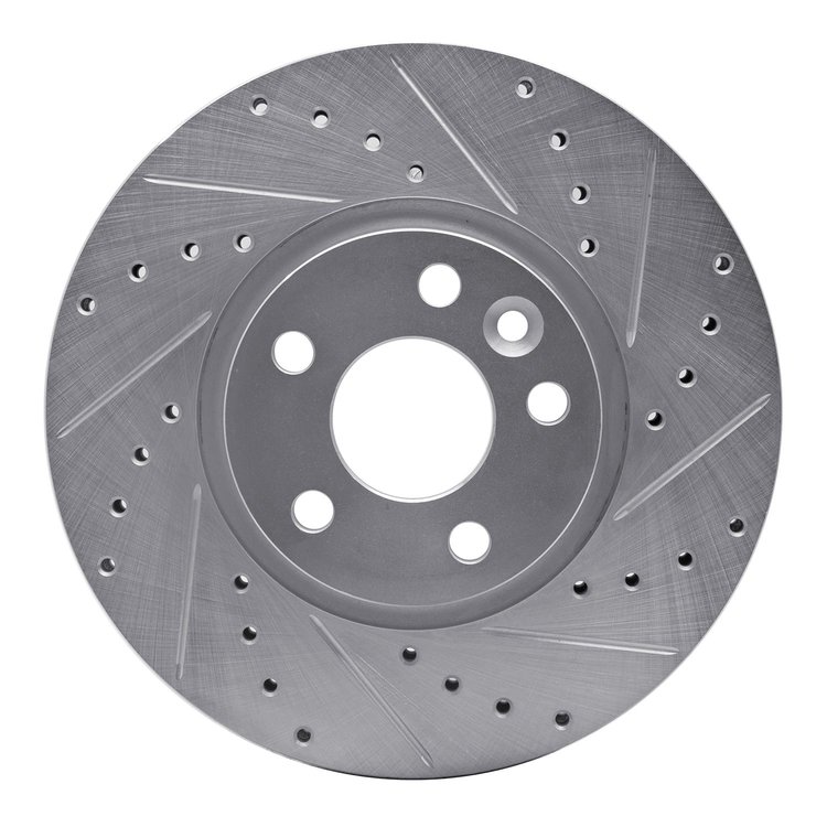 631-27041R Drilled/Slotted Brake Rotor [Silver], 2007-2018 Multiple Makes/Models, Position: Front Right