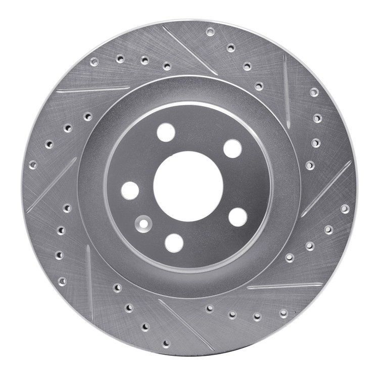 631-27052R Drilled/Slotted Brake Rotor [Silver], Fits Select Volvo, Position: Rear Right