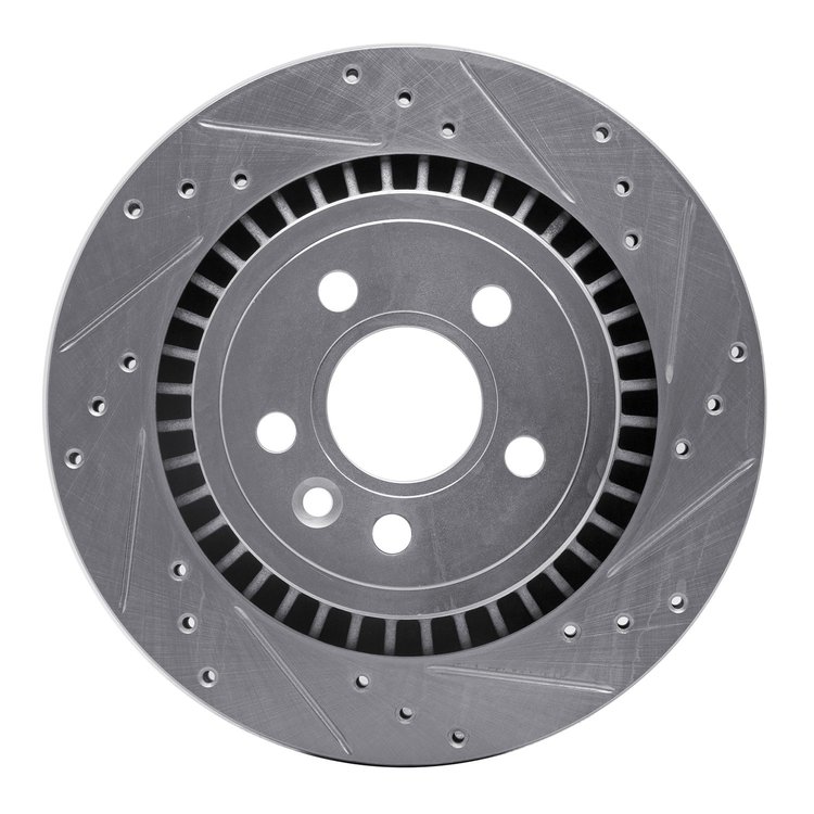 631-27060R Drilled/Slotted Brake Rotor [Silver], 2008-2018 Volvo, Position: Rear Right